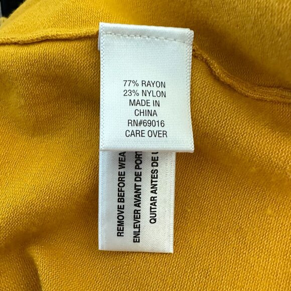 Laura Ashley Womens Gold Open Front 3/4 Sleeve Sweater Cardigan Size M - Picture 7 of 8